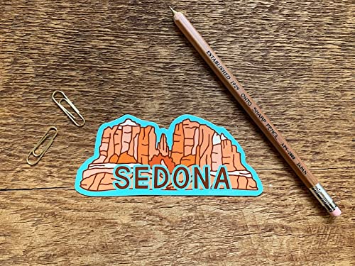 Sedona Cathedral Rock Vinyl Sticker - Waterproof Decal for Laptops, Cars, Windows - Perfect for Travel Enthusiasts & Nature Lovers