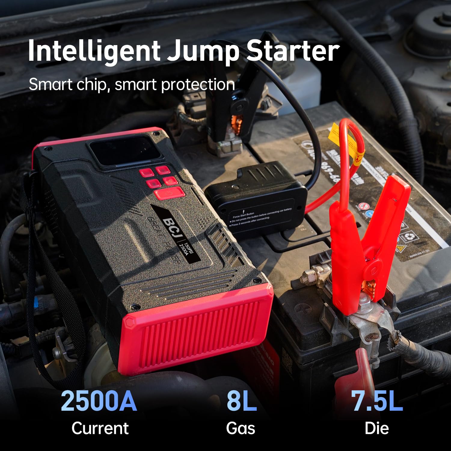 3000A V5 Jump Starter with Built-in Air Compressor - Portable Car Battery Booster for Emergency Jump Starts, Tire Inflation - Perfect for Roadside Assistance, Camping, and Off-Road Adventures