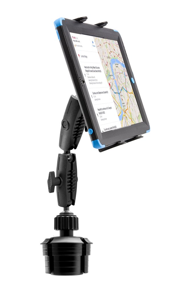 ARKON Slim-Grip Universal Tablet Mount with Heavy-Duty Dual Cup Holder - Adjustable Car Phone Stand for iPad, Samsung Galaxy, Google Pixel, Kindle Fire - Perfect for Road Trips, Commuting & Hands-Free Navigation