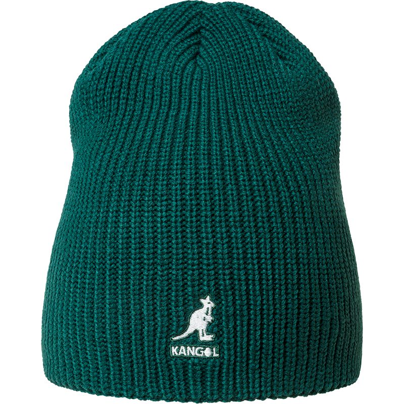 Kangol Cardinal 2-Way Beanie Hat for Men & Women - Soft Winter Knit Pine Green Beanie - Warm Unisex Cuffed Skull Cap for Outdoor Activities, Skiing, and Casual Wear