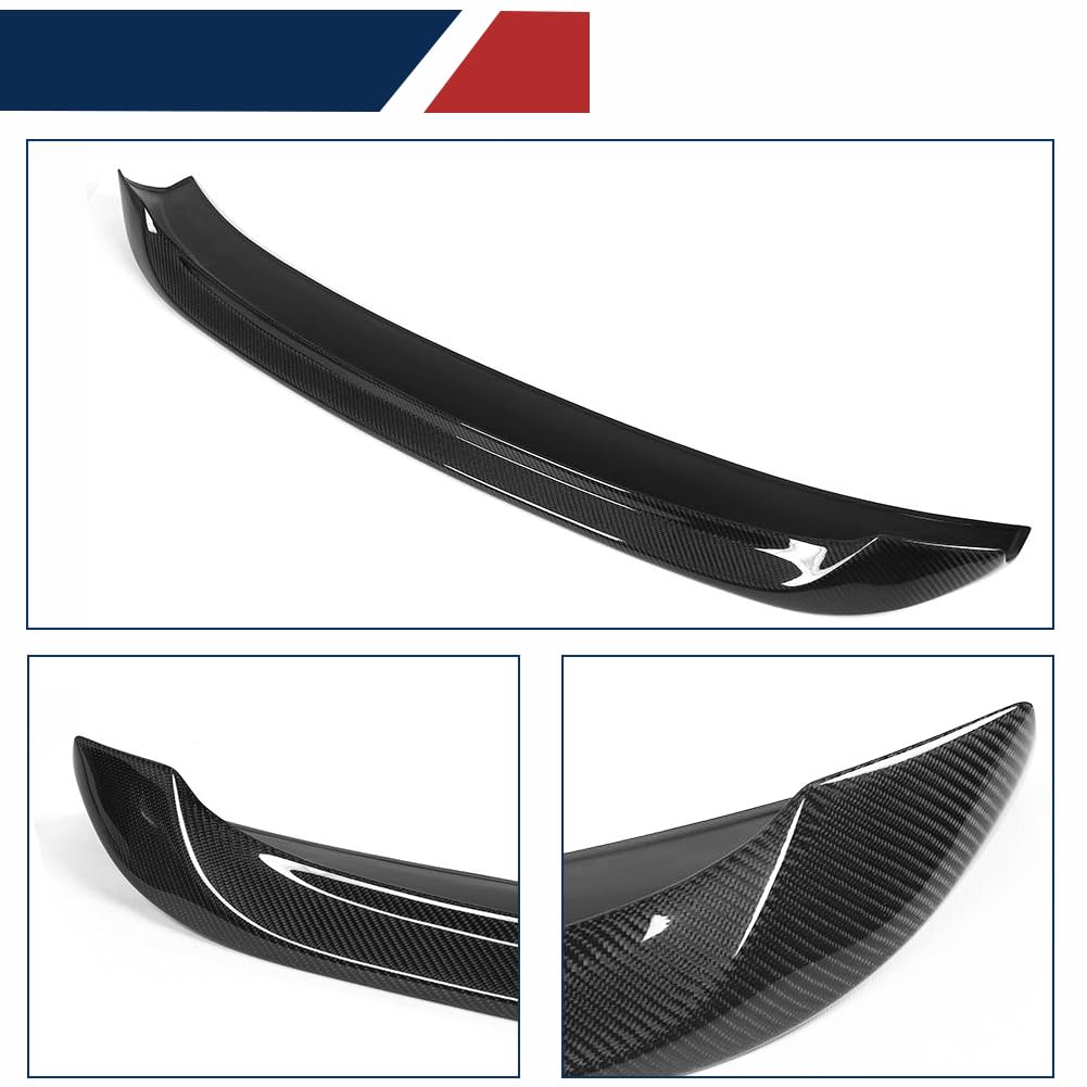 BMW 5 Series F10 Carbon Fiber Rear Trunk Spoiler (2011-2017) - Compatible with 520i 520d 528i 535i 550i M5 - Style 1 Deck Lip Boot Lid - Enhance Aerodynamics & Sporty Look for Sedan & Coupe Models