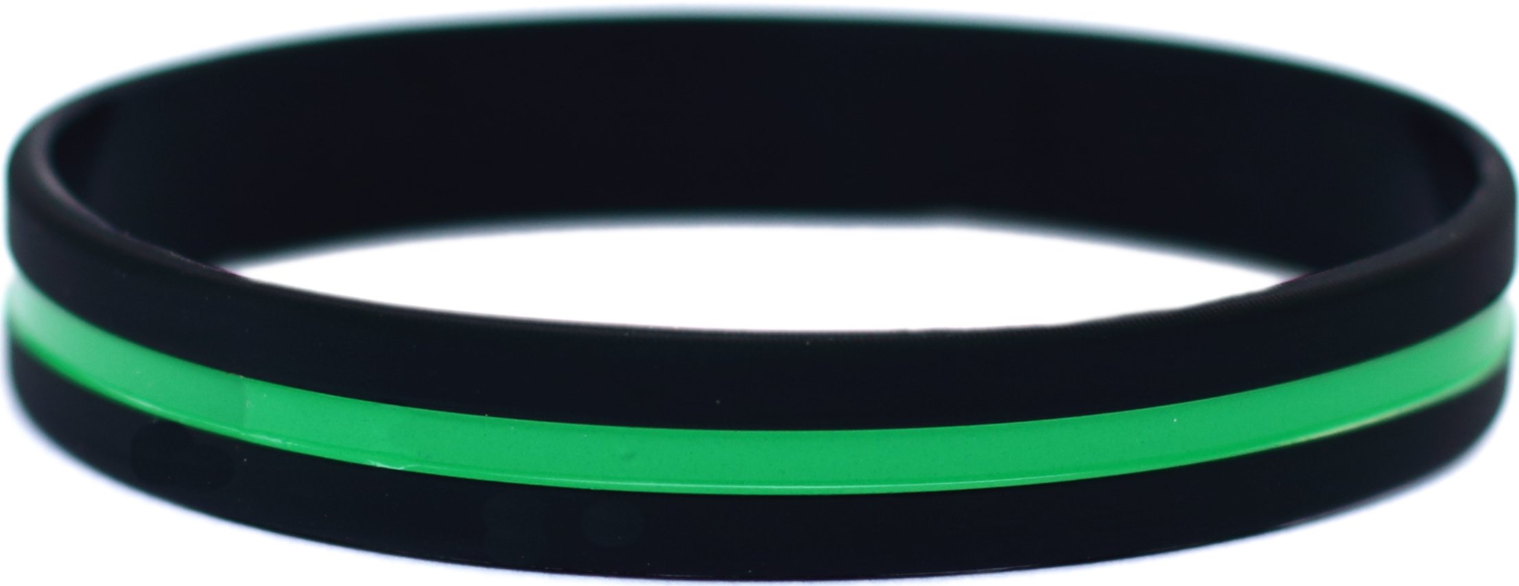 Thin Green Line Silicone Wristband Bracelets - Military & Law Enforcement Support Bands for First Responders, Veterans & Police - Show Your Awareness & Solidarity in Everyday Wear