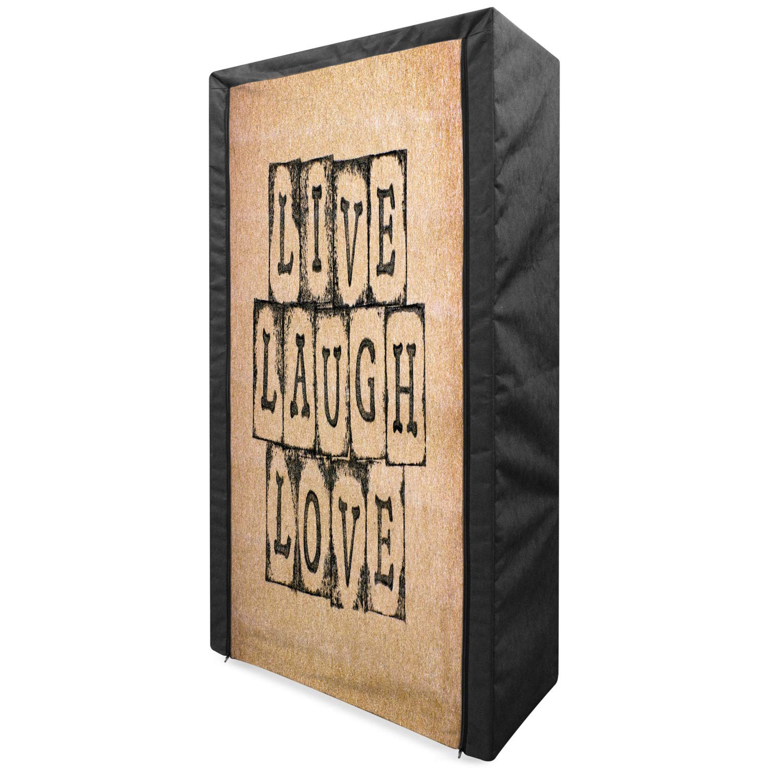 Ambesonne Vintage Print Fabric Wardrobe - Black Alphabet Stamps on Grungy Backdrop, 33.5