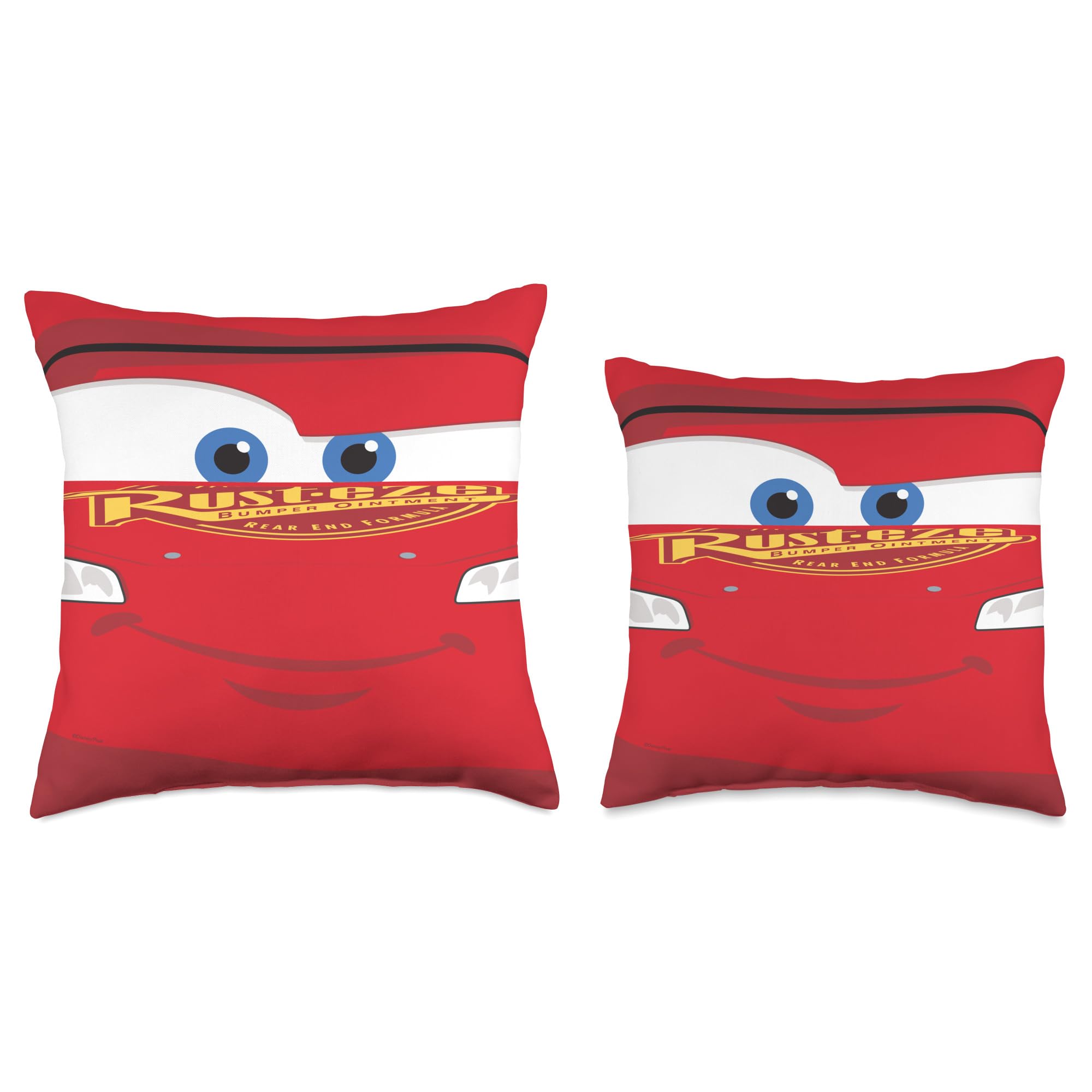 Disney PIXAR Cars Lightning McQueen Throw Pillow - Soft Decorative Cushion for Kids Bedroom, Living Room & Car Seat