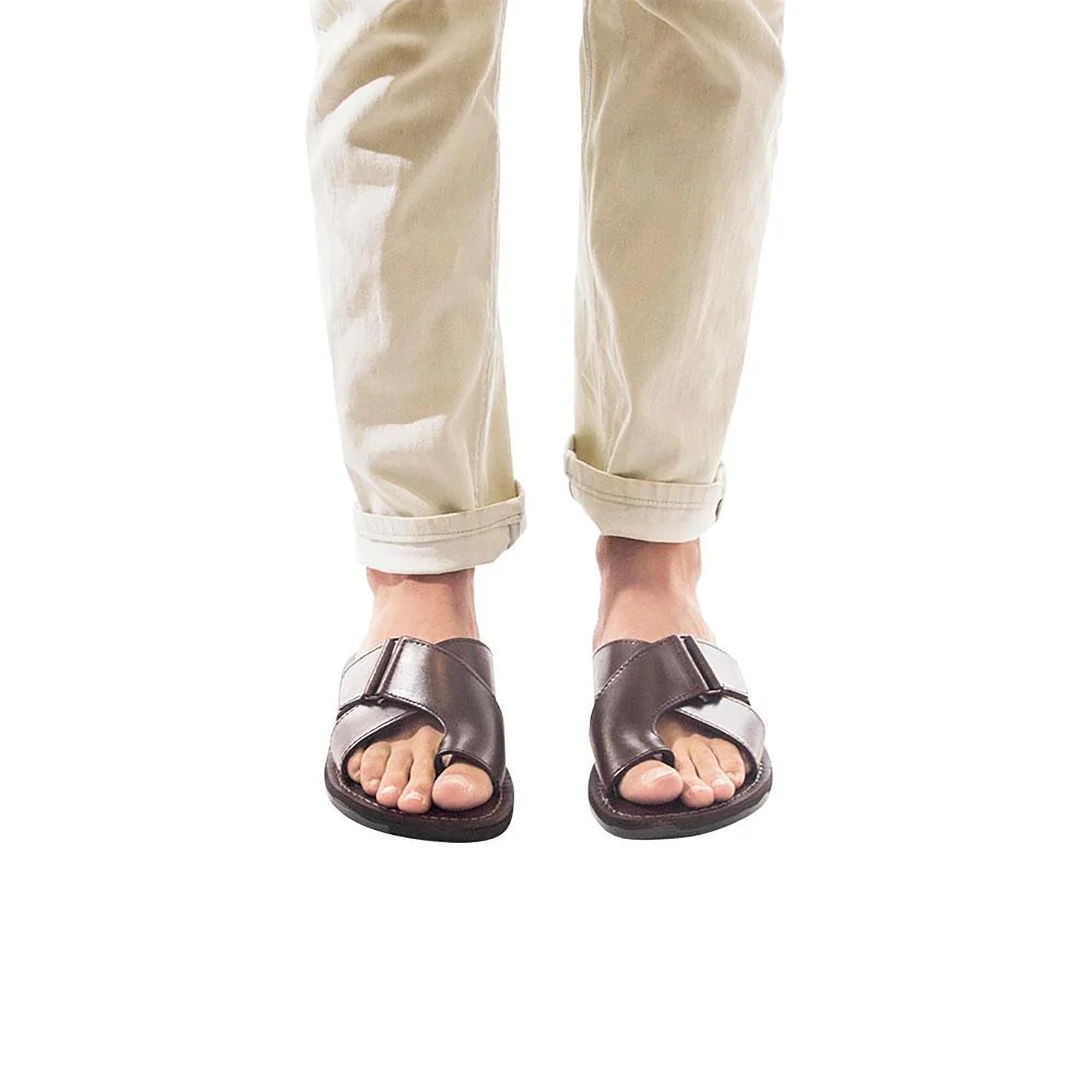 Men's Asher Leather Slide Sandals - Comfortable & Stylish Casual Footwear for Summer, Beach, and Poolside Wear