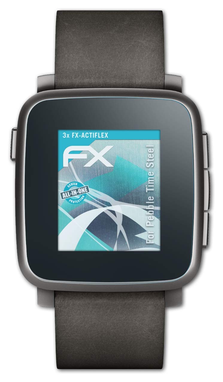 Pebble Time Steel Screen Protector - 3 Pack Ultra Clear Flexible FX Film - Anti-Scratch & Bubble-Free Protection for Smartwatch - Perfect for Workouts, Outdoor Activities & Daily Use
