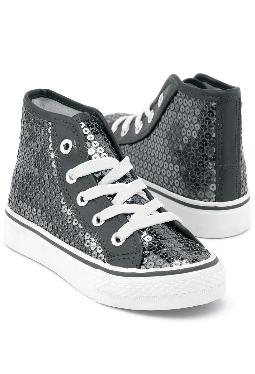 Balera Girls' High Top Dance Sneakers with Sequins - Lace Up Women's Shoes for Jazz, Ballet & Performance - Perfect for Dance Classes, Recitals & Stage Performances
