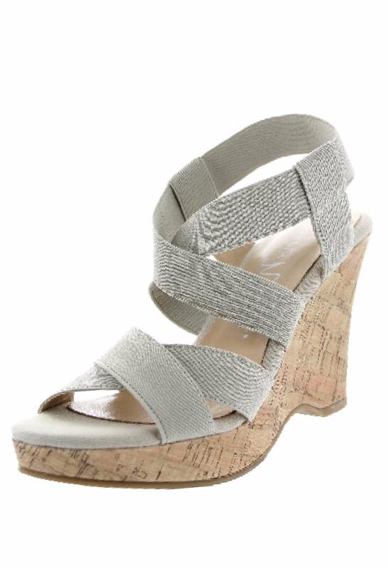 Criss Cross Wedge Heel Sandals for Women - Comfortable Khaki Summer Shoes | Perfect for Beach, Vacation & Casual Outfits
