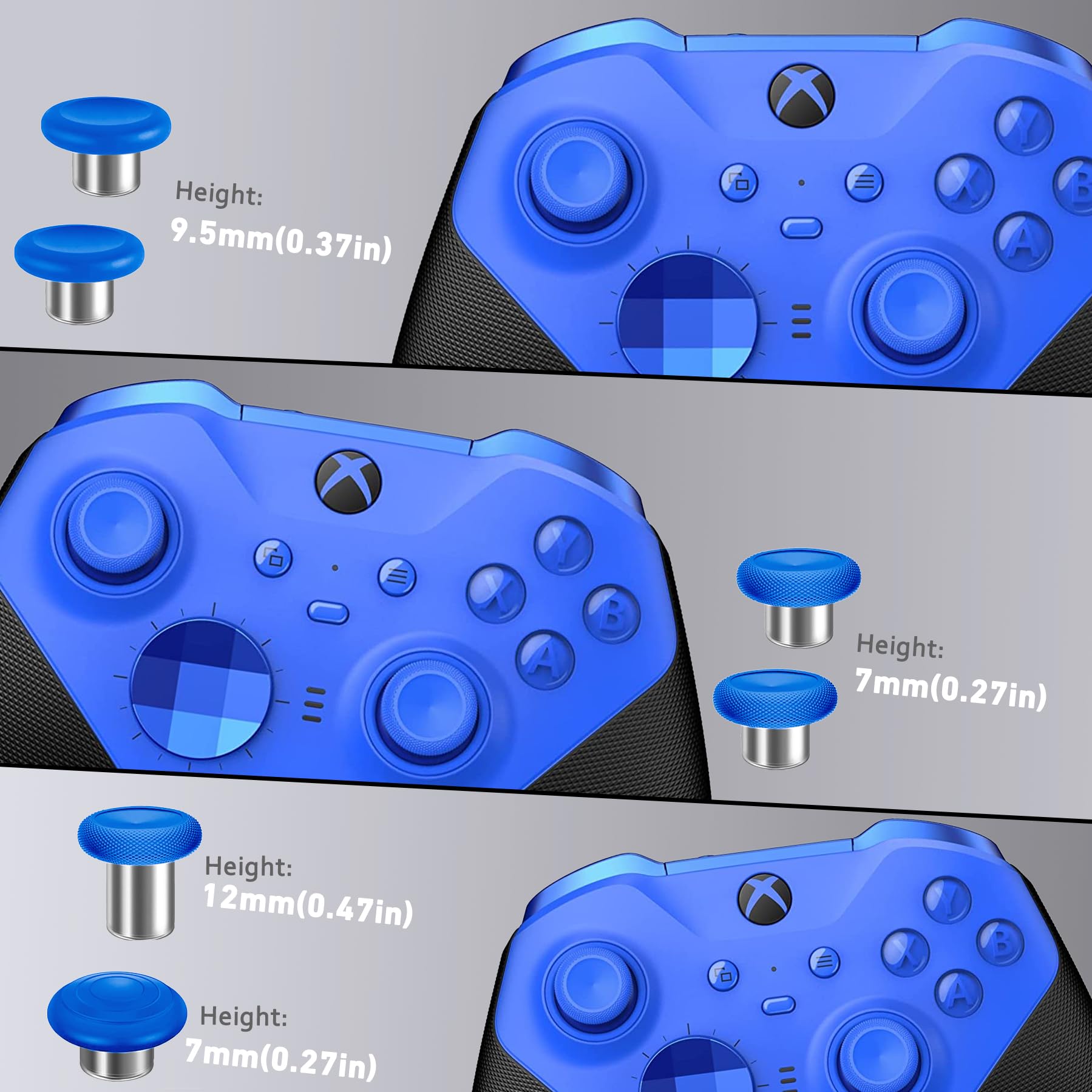 Sedicoca Xbox Elite Wireless Controller Series 2 Complete Component Pack - Includes Carrying Case, Dock, 4 Paddles, 2 D-Pads, 6 Thumbsticks & Tool - Replacement Parts for Xbox One Elite Series 2 Core (Blue) - Perfect for Gaming, Travel & Controller Customization