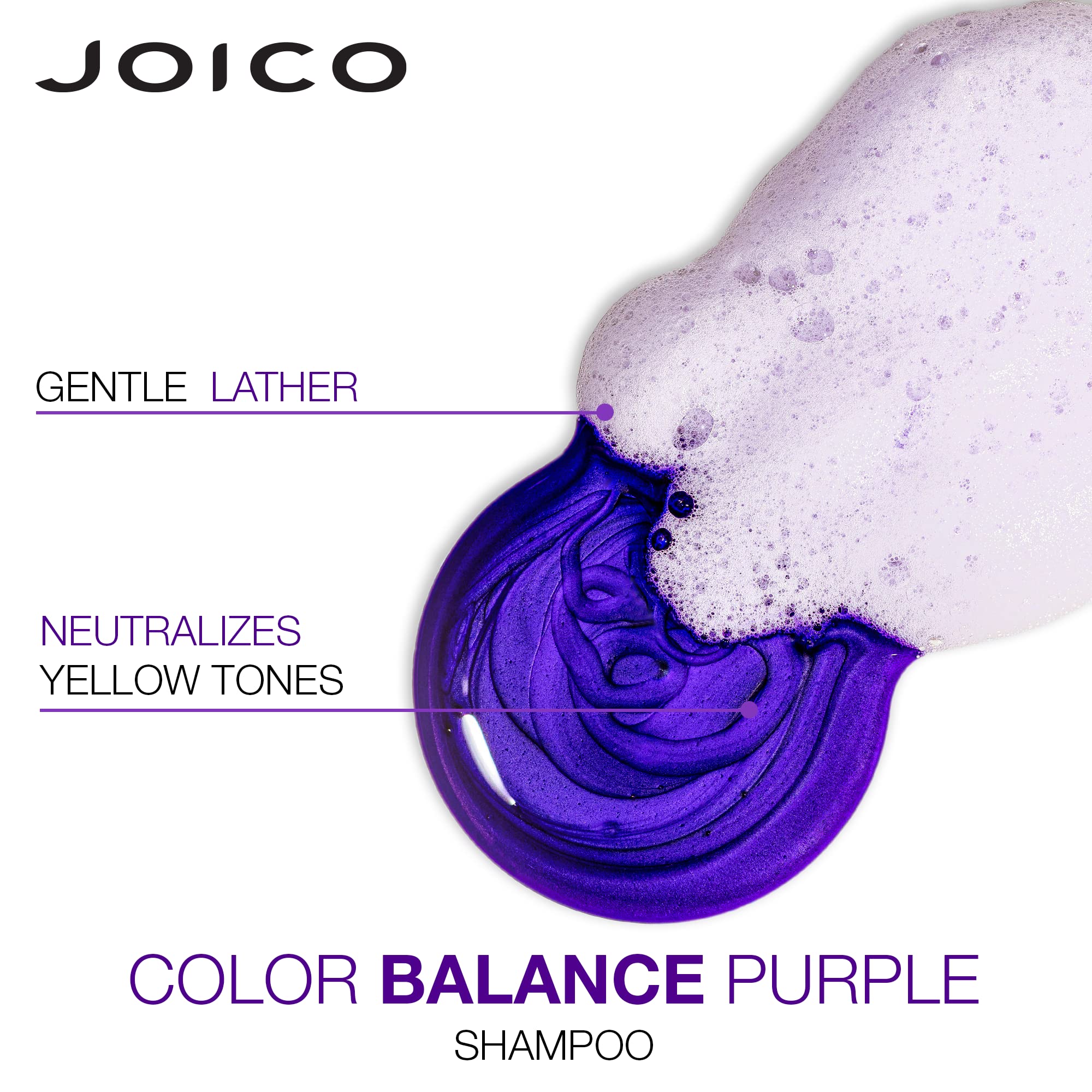 Joico Color Balance Purple Shampoo & Conditioner Set - Toning Treatment for Blonde, Silver & Gray Hair | Neutralizes Brassiness & Yellow Tones | Enhances Shine & Color Vibrancy | UV Protection | Infused with Rosehip Oil & Green Tea Extract | Perfect for Salon-Quality Hair Care at Home