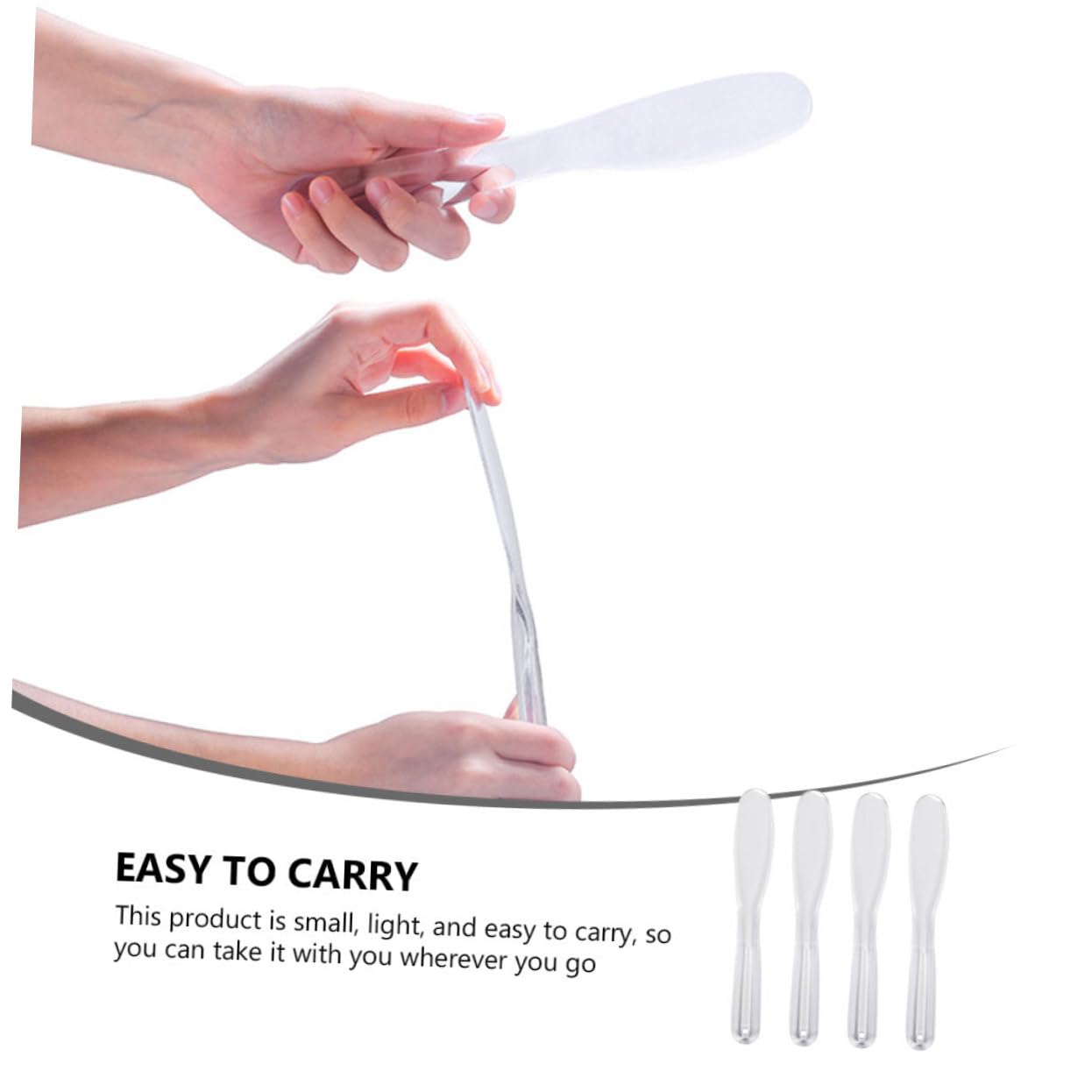 Minkissy 4pcs Makeup Spatulas - Cosmetic Mask Mixing Spoons for Easy Application | DIY Beauty & Sampling
