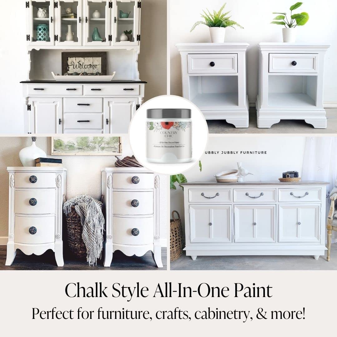 Chalk Style Paint and Clear Coat Bundle for Furniture, Home Decor, and DIY Crafts - Simplicity White | Perfect for Upcycling, Refinishing, and Creative Projects