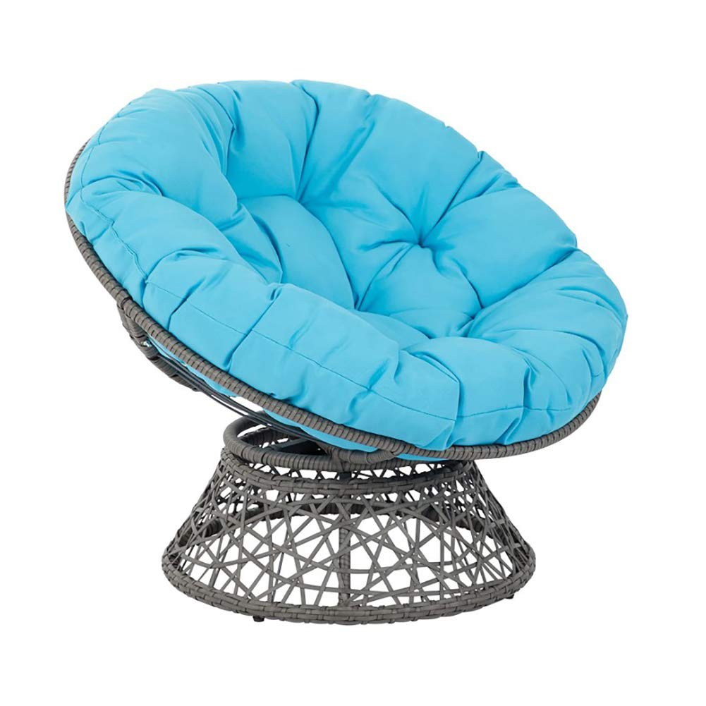 XFXDBT Thickened Papasan Chair Cushion - Extra Plush Egg Seat Pad for Indoor/Outdoor Use (39x39 Inch, Blue) - Perfect for Patio Swings, Hammocks & Relaxation Areas (Chair Not Included)