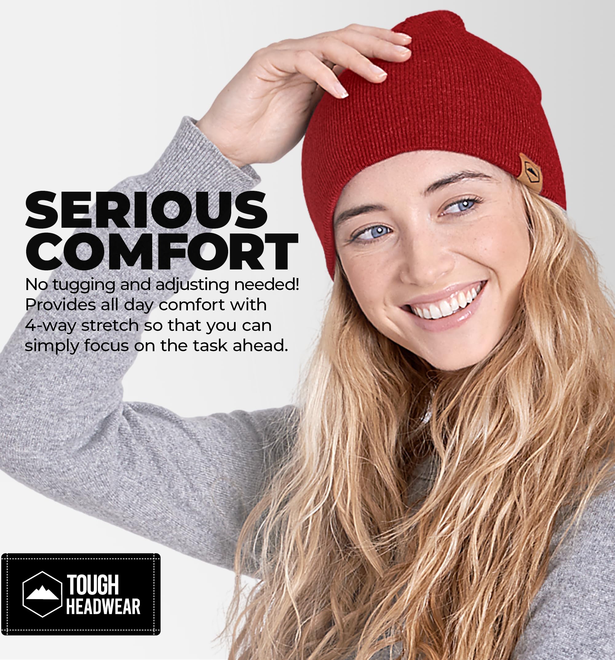 Premium Tough Headwear Knit Beanie for Men & Women - Warm Winter Hat for Cold Weather - Cozy Unisex Beanie for Outdoor Activities, Skiing & Snowboarding