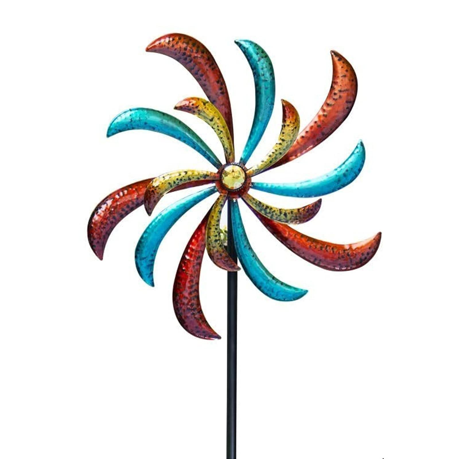 YDHNB Metal Wind Spinners for Outdoors - Double Windmill Spinner with Stable Metal Stake, Decorative Wind Catcher for Yard, Patio, Lawn & Garden - Perfect for Outdoor Decor & Relaxing Ambiance