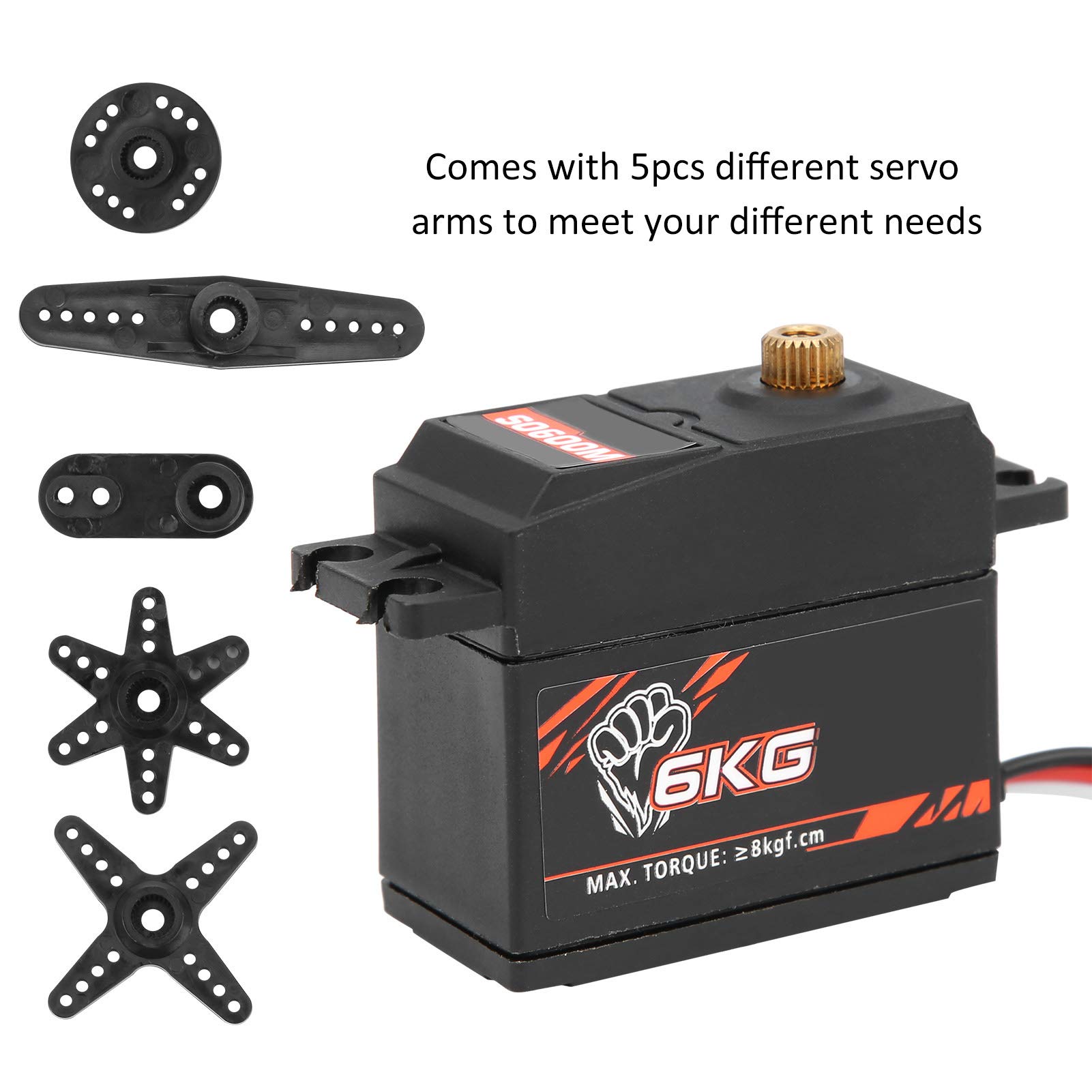 High Torque 6KG Digital Metal Servo for 1:10 RC Cars, Boats & Fixed-Wing Aircraft - Durable Upgrade Accessory for High-Speed Racing & Remote Control Hobbies