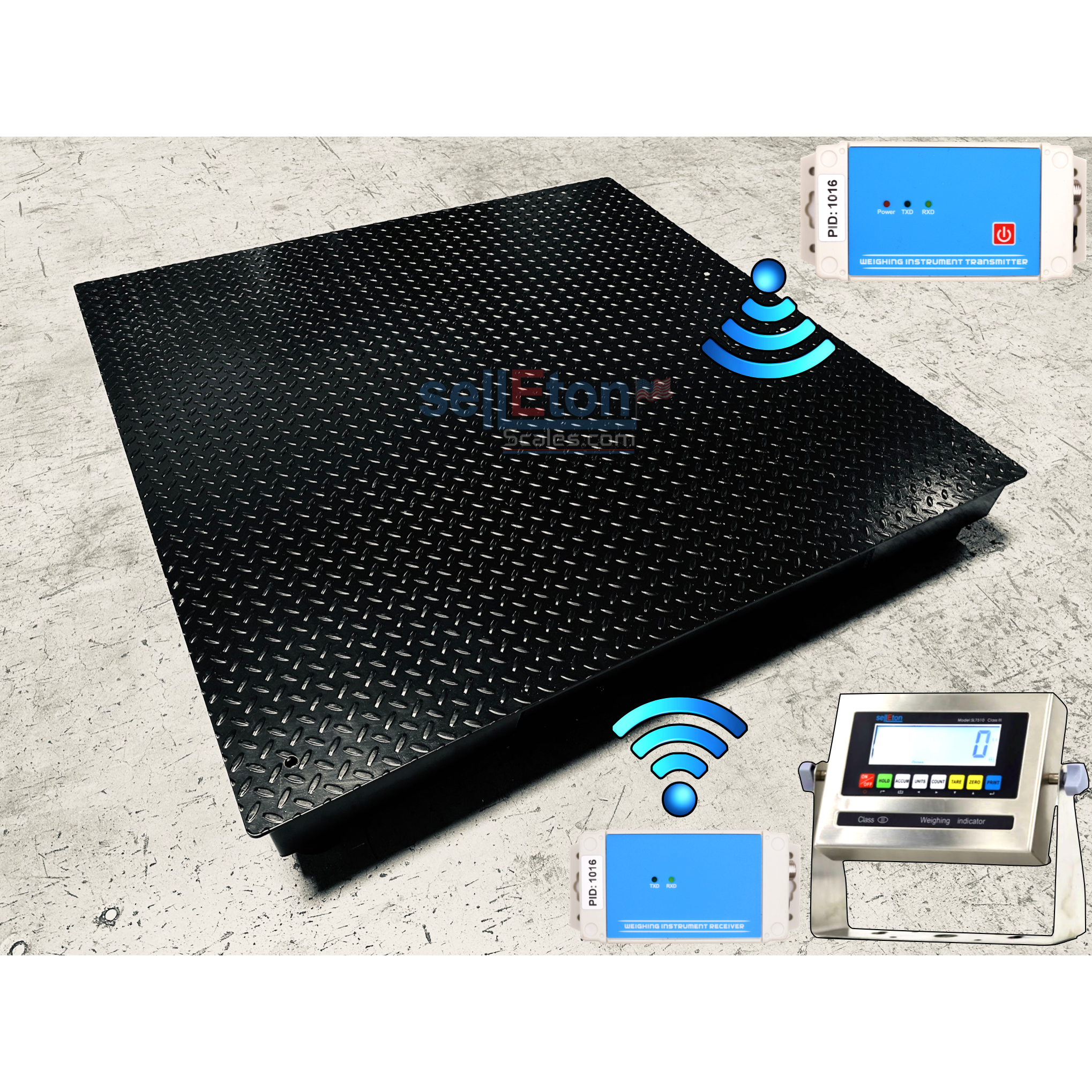 SellEton NTEP Certified SL 800 W (60 x 84) Wireless Industrial Floor Scale - Heavy-Duty Weighing Solution for Warehouses, Shipping & Logistics