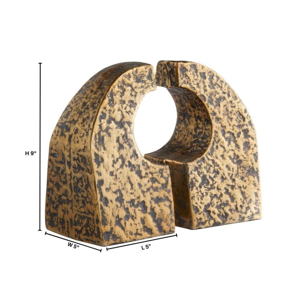 Cyan Design 11654 Apostrophe Bookends - Antique Brass Bookends for Shelves, Desks & Home Decor - Stylish Book Holders for Office, Library & Living Room