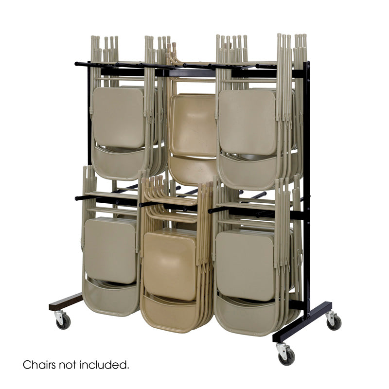 2-Tier Rolling Chair Cart with Wheels - Black - Perfect for Office, Home, or Salon Storage and Organization