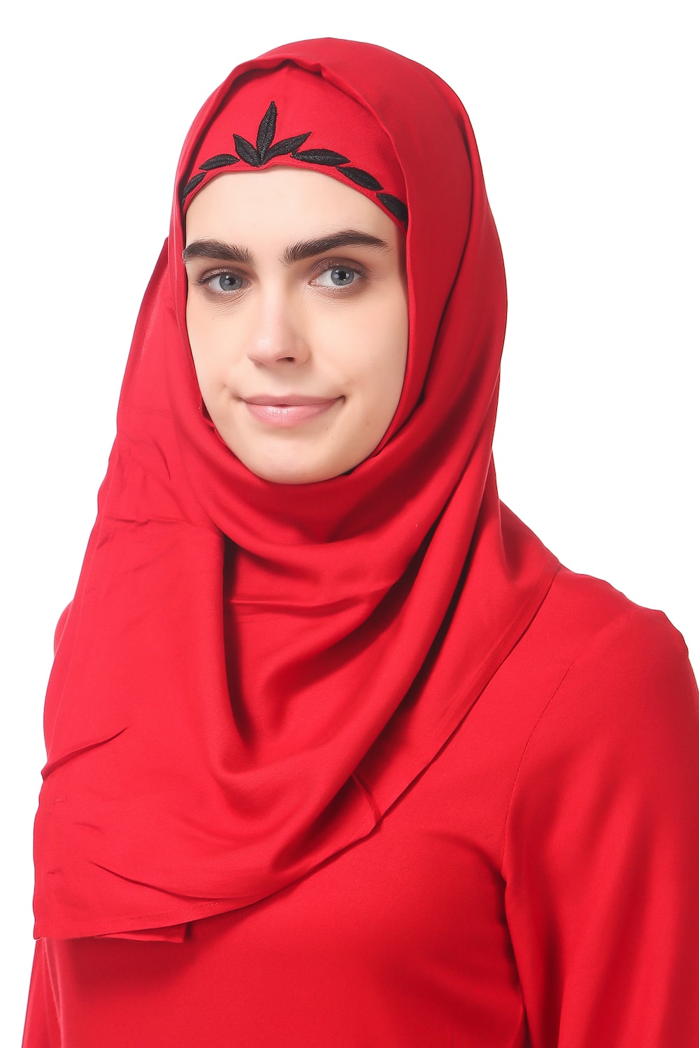 Embroidered Scalloped Bottom Rayon Abaya Dress - Modest Muslim Prayer Dress for Women - Perfect for Eid, Ramadan & Mosque Wear