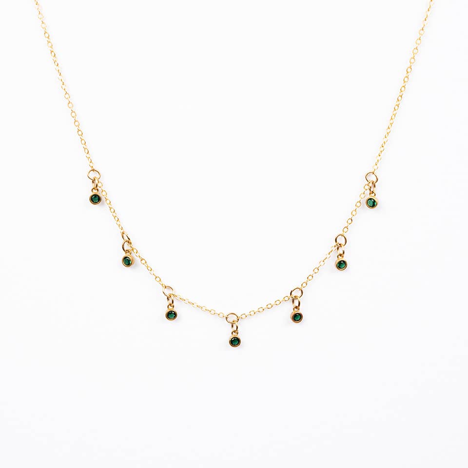 Elegant Green Zircon Drop Pendant Necklace for Women - Perfect for Evening Parties, Weddings & Special Occasions