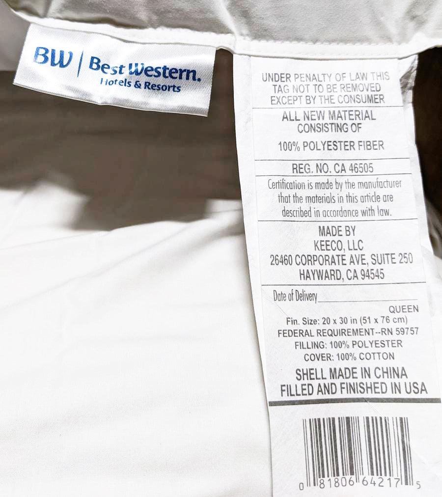 Best Western® Everest Pillow - Ultra Soft Polyester Bed Pillow for Side, Back & Stomach Sleepers - Hotel Quality Comfort for Home Use
