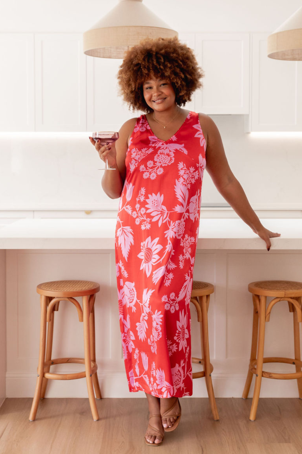 Belle Pink Thistle Dress - Elegant Floral Print Women's Dress for Parties, Weddings & Special Occasions