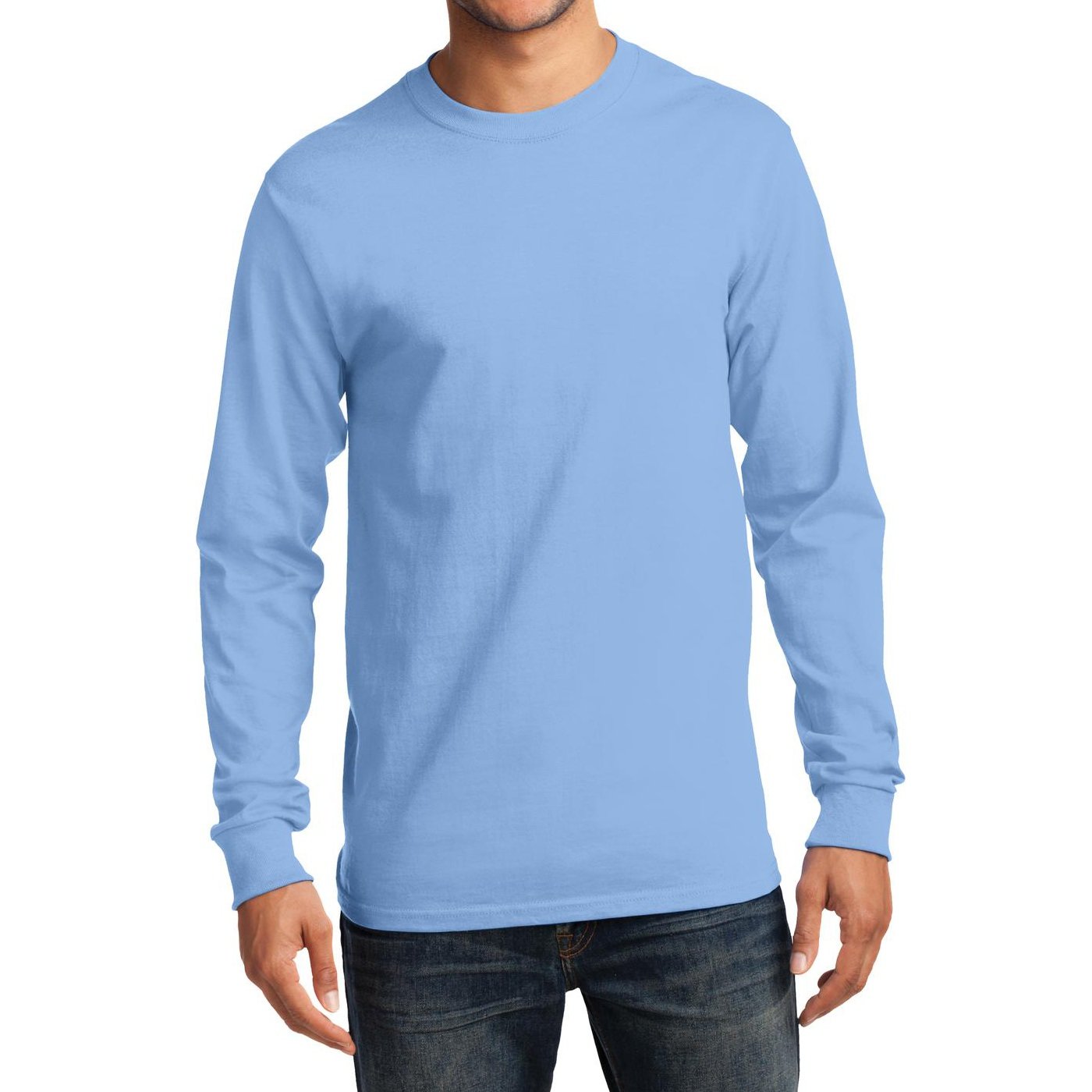 Premium Men's Long Sleeve Basic T-Shirt - Soft Cotton Crewneck Essential Tee for Casual Wear, Layering & Everyday Comfort