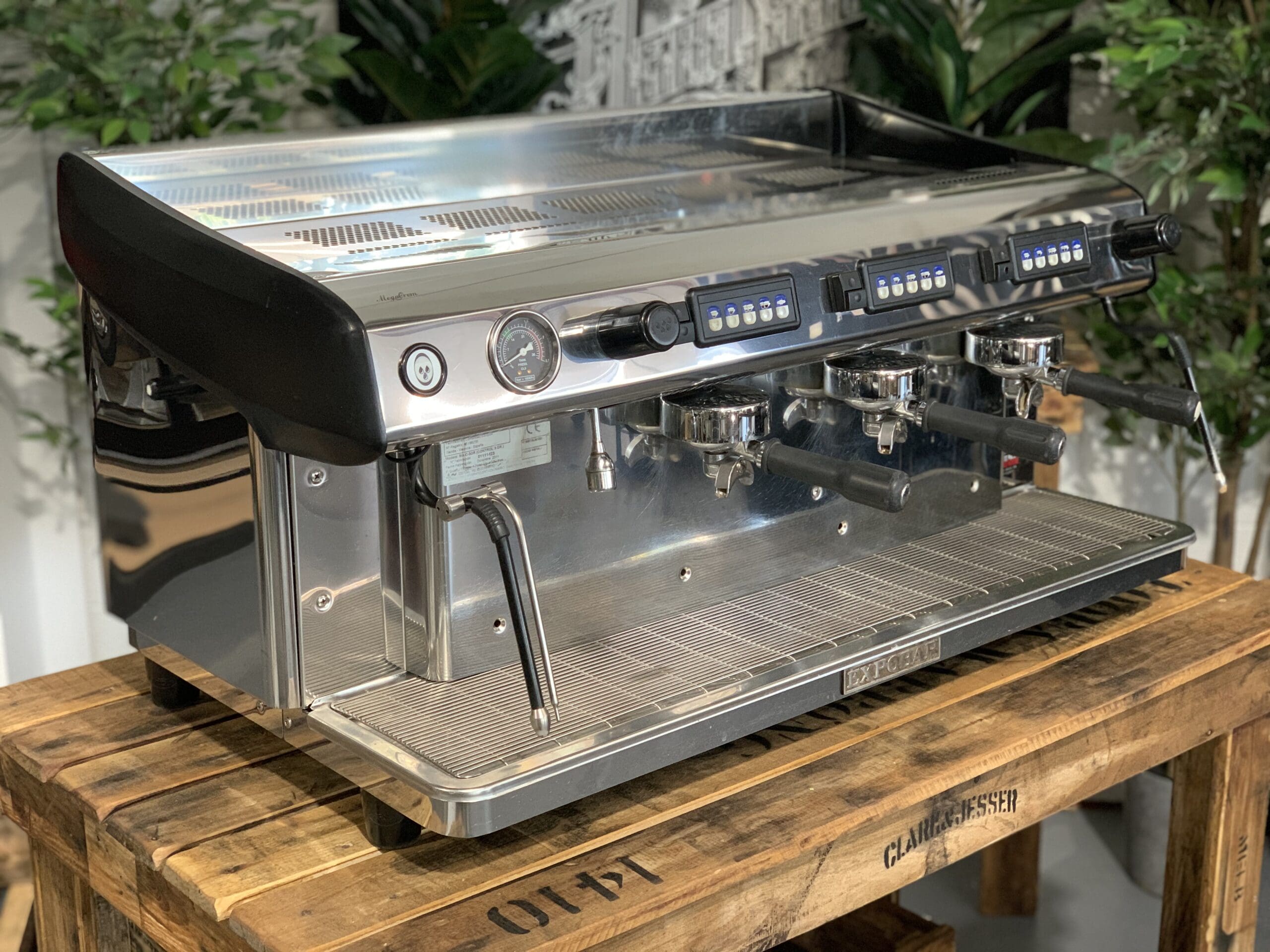 Expobar MegaCrem Auto Steam 3 Group Commercial Espresso Machine - Stainless Steel Professional Coffee Maker for Cafes, Restaurants & Coffee Shops