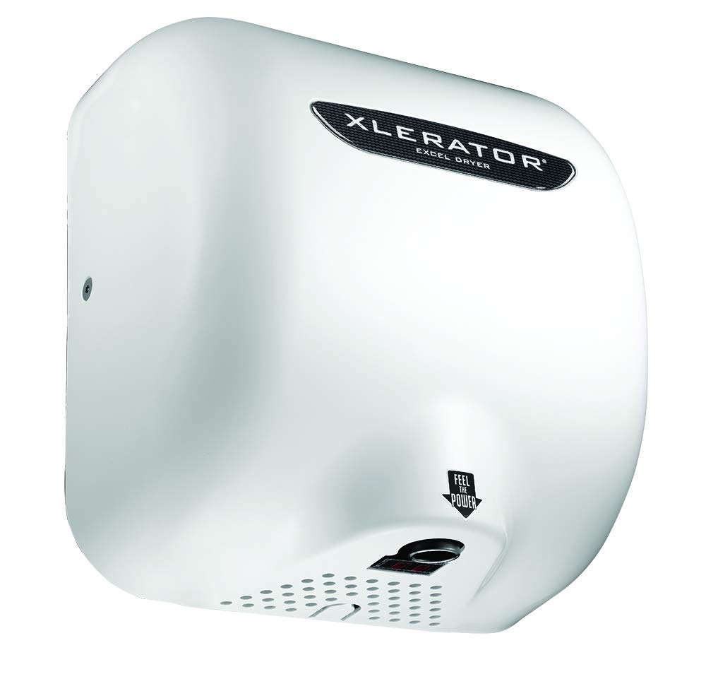 XLERATOR XL-WX High-Speed Automatic Hand Dryer - White Cover, 1.1 Noise Reduction Nozzle, 5.5A, 277V - Ideal for Restrooms, Hotels, and Commercial Spaces