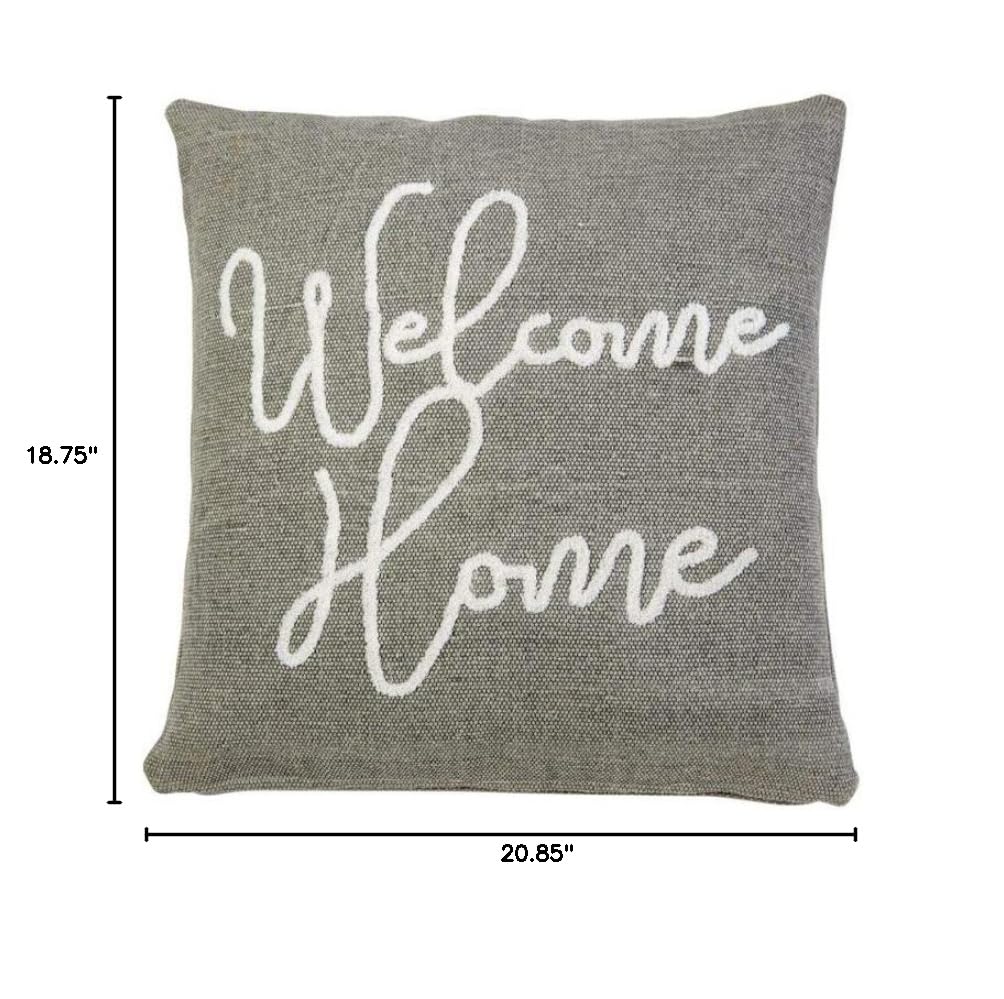 Welcome Home Decorative Pillow - Soft & Cozy Mud Pie Throw Pillow for Living Room, Bedroom, or Entryway Decor