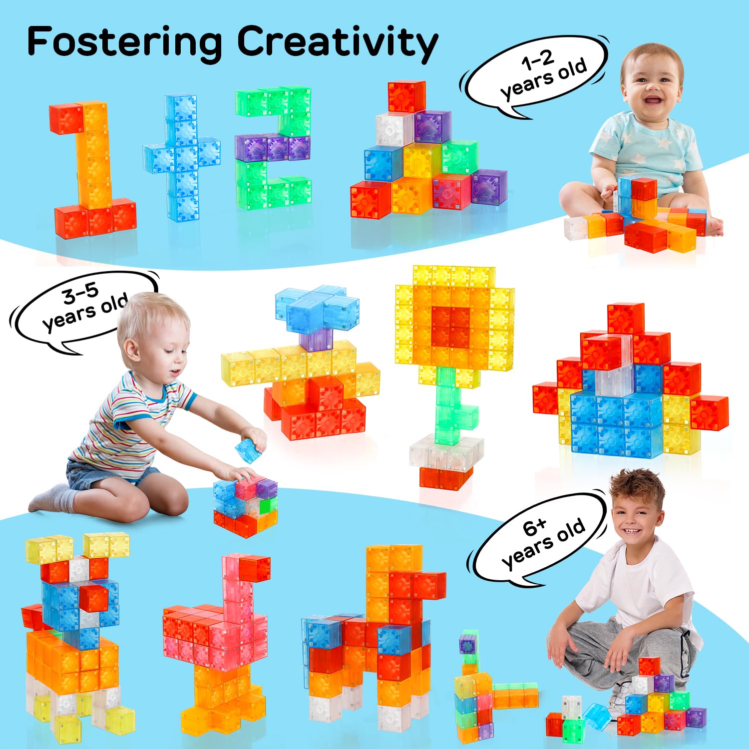 TOY Life 36PCS Magnetic Building Blocks for Kids Ages 3-8 | STEM Educational Toys for Toddlers | Creative Construction Toys for Boys & Girls | Perfect for Classroom, Birthday Gifts & Indoor Play