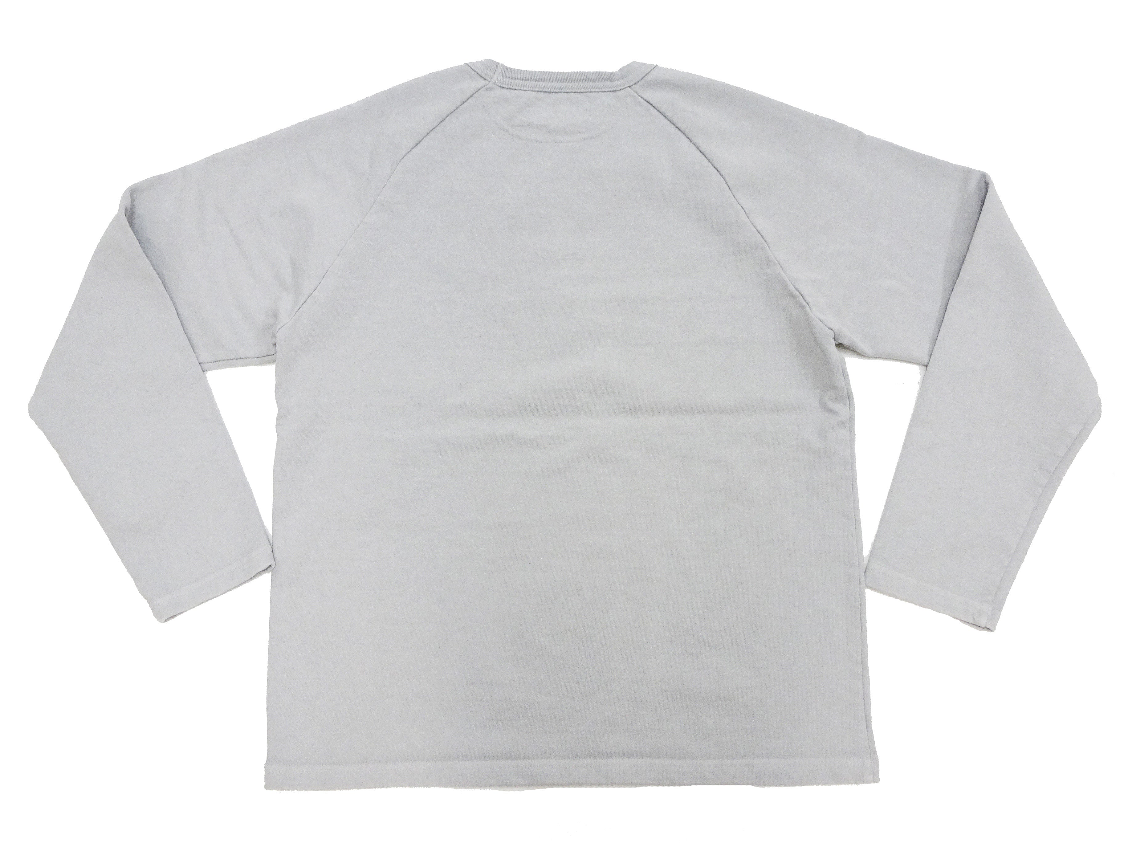 Japan Blue Jeans Men's Long Sleeve French Terry T-Shirt - Casual Plain Crew Neck Raglan Sleeve Inlay Shirt JBKN1001 Light Gray - Perfect for Streetwear & Everyday Comfort