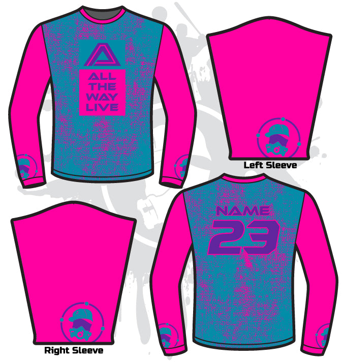 Fade Out Full Dye Long Sleeve Jersey - Breathable Performance Shirt for Men & Women - Perfect for Running, Gym Workouts & Outdoor Sports
