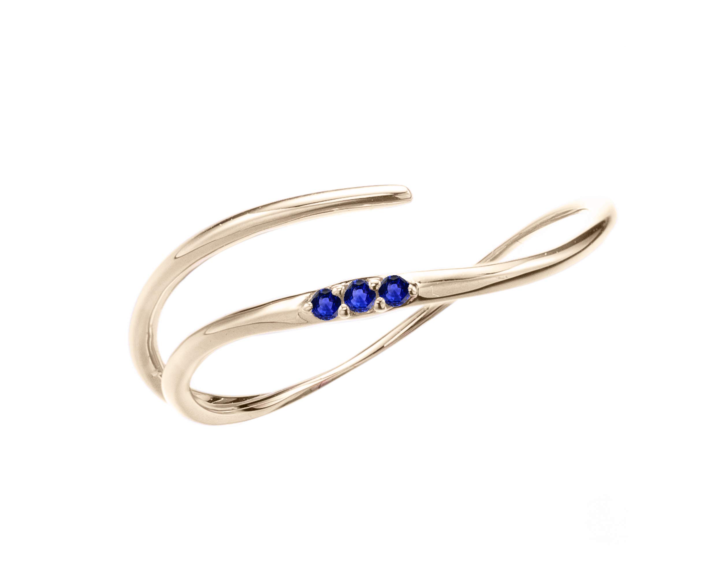 Majade 14K Gold Blue Sapphire Ring – September Birthstone, Unique Wedding & Engagement Ring for Women, Elegant Promise Ring for Special Occasions