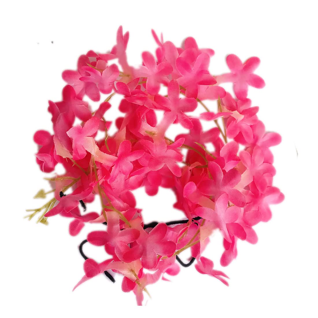 GadinFashion Artificial Pink Orchid Flower Gajra Hair Accessories for Women - Pack of 1 | Perfect for Weddings, Parties & Boho Hairstyles
