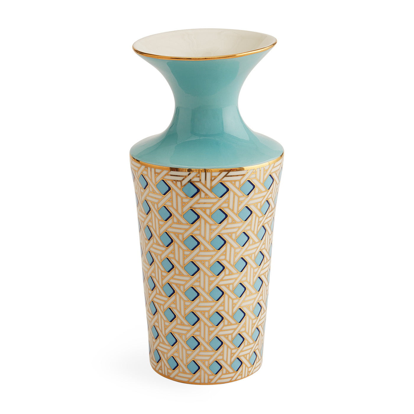 Handwoven Basketweave Cuff Vase - Decorative Ceramic Vase for Boho Home Decor, Perfect for Centerpieces, Wedding Decor, and Farmhouse Style Living Rooms