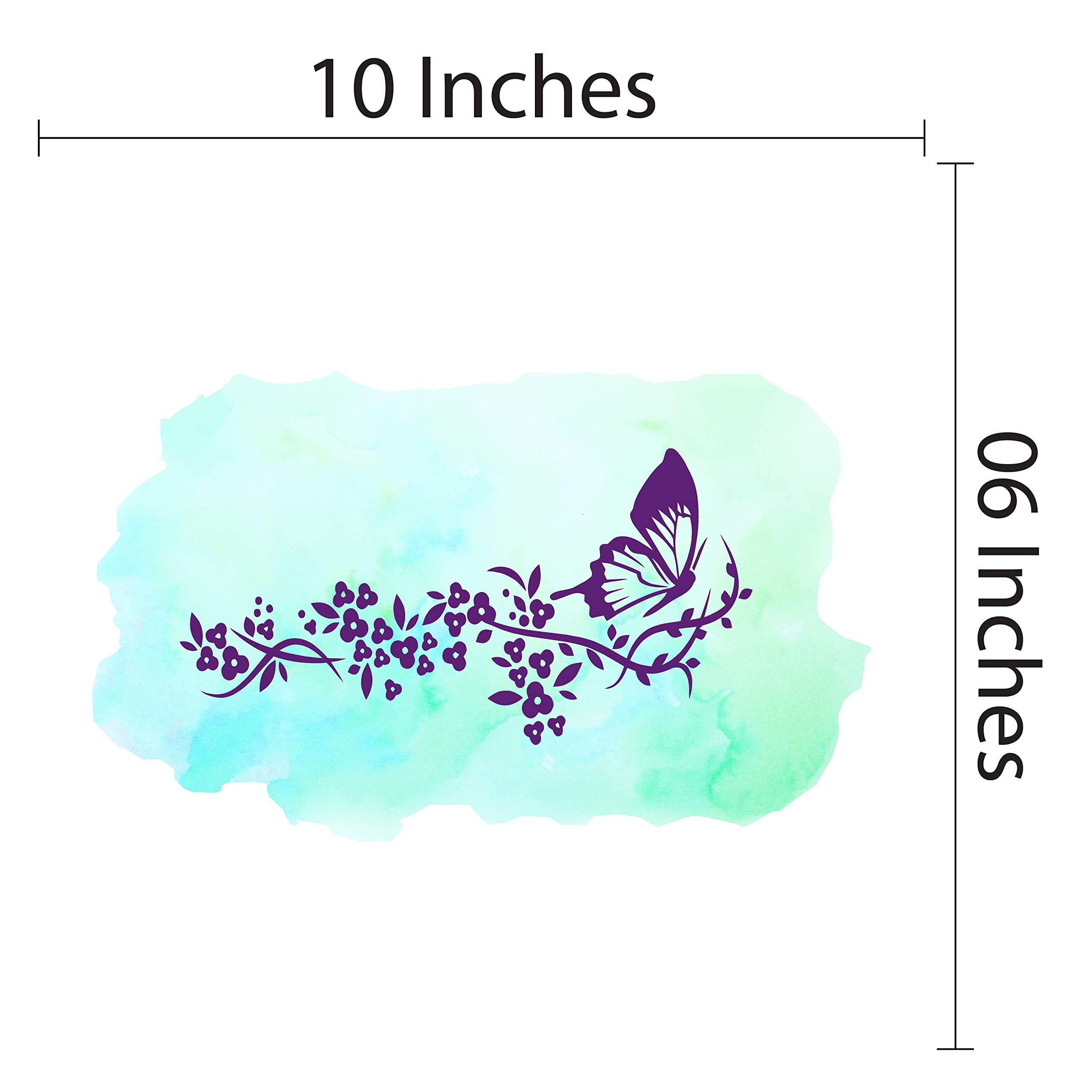 Floral Butterfly Wall Decals for Girls Bedroom - DIY Border Flower Stickers for Kids Room Decor (10x6 Inches) - Perfect for Nursery, Playroom & Creative Wall Art Projects