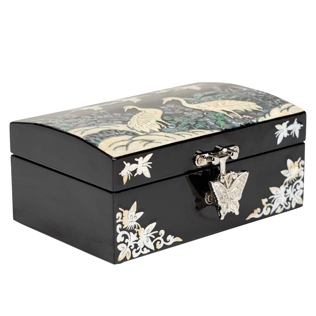 February Mountain Mother of Pearl Small Korean Jewelry Box - Handcrafted Wooden Gift Box for Women | Unique Birthday, Christmas & Sister Gifts | Oriental Home Decor for Bedroom & Dresser