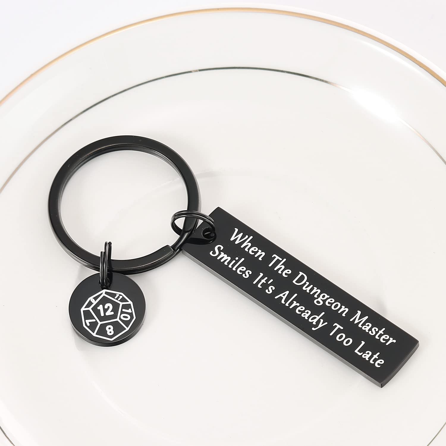 Dungeons & Dragons Keychain - HUTIMY DND Merchandise Keyring Gift for Men, Dungeon Master Jewelry & Accessories | Perfect for Gamer Gifts, Cosplay, and Fantasy Lovers