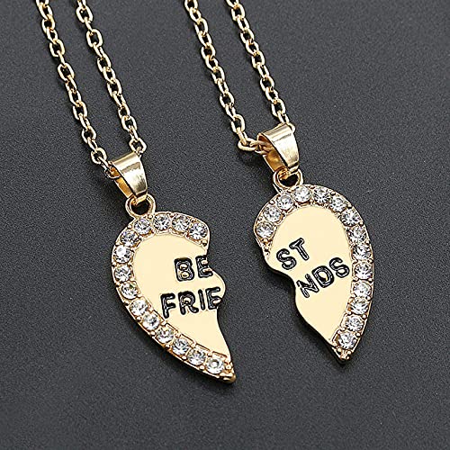 Best Friends Necklace Set for 2 - Matching Half Heart Pendant Necklaces for Women & Girls | BFF Gifts for Besties | Perfect for Birthdays, Anniversaries & Friendship Day Gifts | Wear Together for Special Occasions