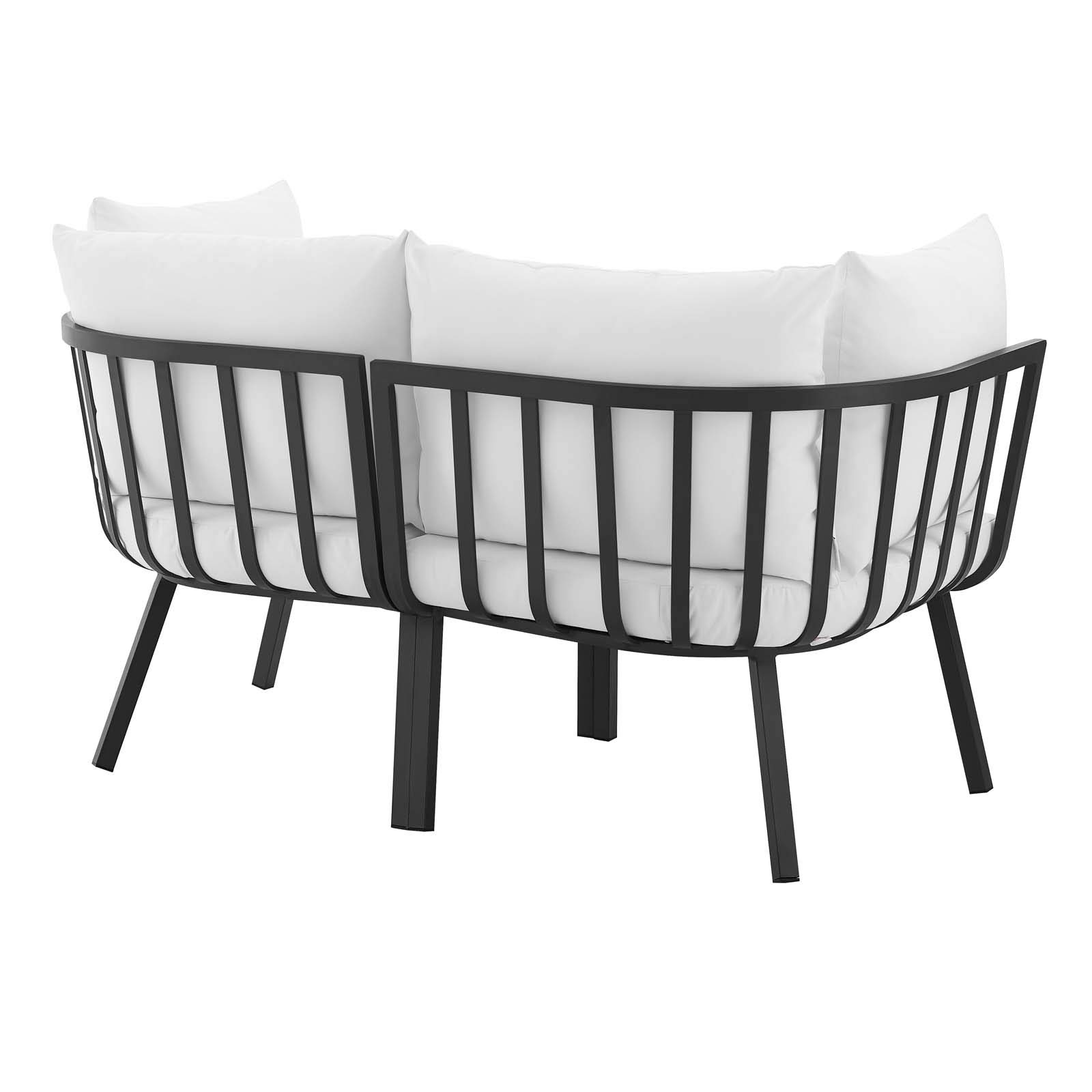 Modway Riverside Outdoor Patio Furniture Set - 2-Piece Gray & White Wicker Sofa for Garden, Poolside, Deck or Backyard Relaxation