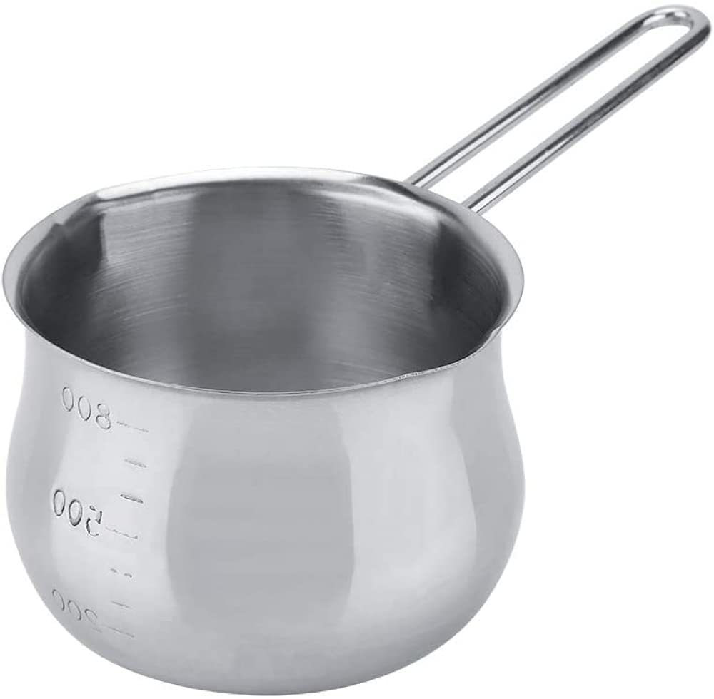 XD Designs Stainless Steel Milk Pot - Butter Chocolate Melting Pot for Baking, Cheese Melting & Cooking | Perfect for Hot Chocolate, Fondue, Candy Making & Kitchen Use