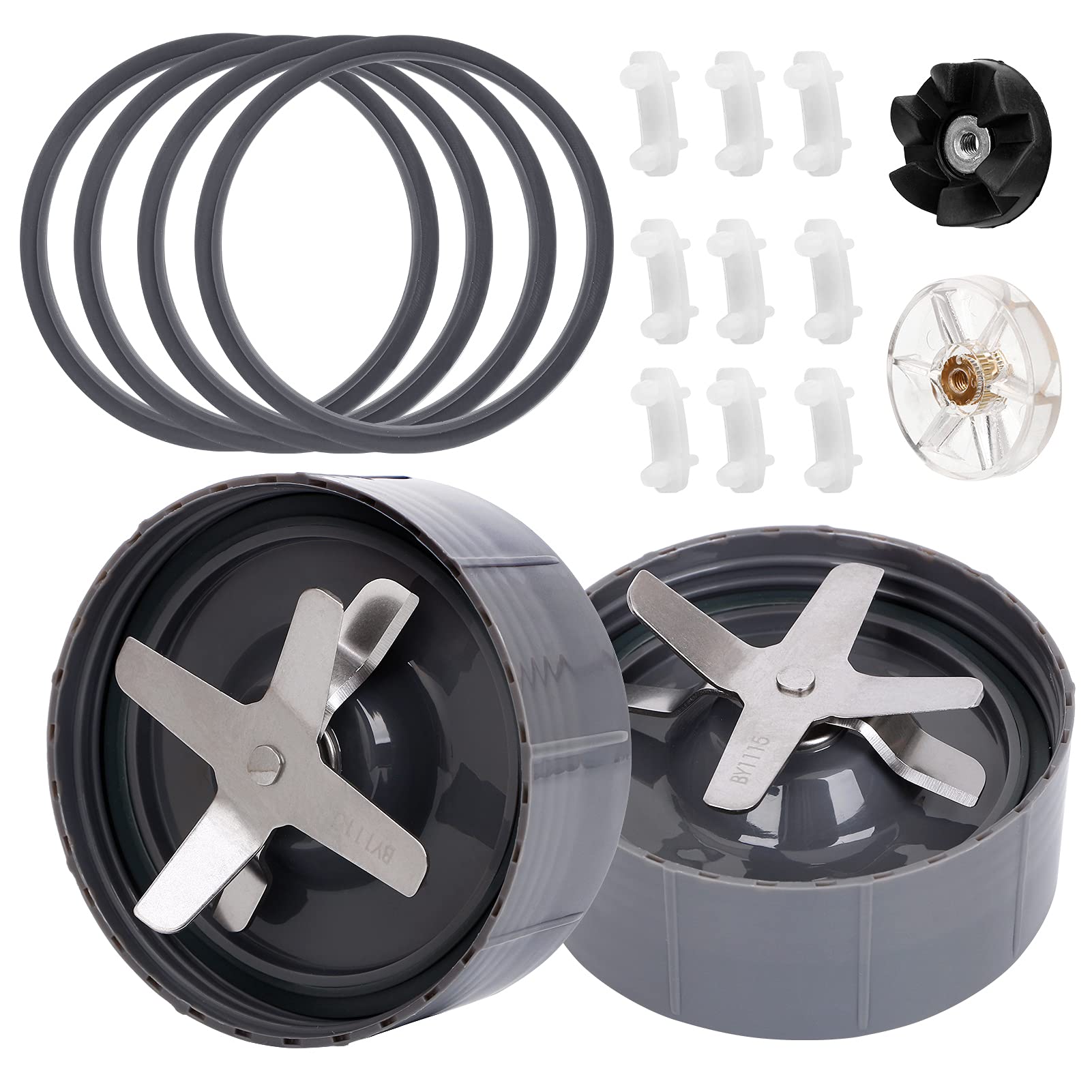 17-Piece Blender Replacement Parts Kit - Cross Blade Extractor Compatible with Nutribullet 600W & 900W Blenders - Includes Extra Gaskets, Shock Pad & Base Gear - Perfect for Smoothies, Juicing & Food Prep