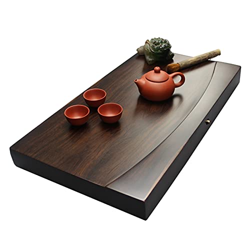 Premium Chinese Gongfu Tea Tray with Water Reservoir - 23.6 Inch Wooden Tea Serving Table with Drainage System - Perfect for Home Teahouse, Tea Ceremony & Asian Decor (Tea Set Not Included) | Ideal for Traditional Tea Brewing, Zen Meditation & Living Room Decor