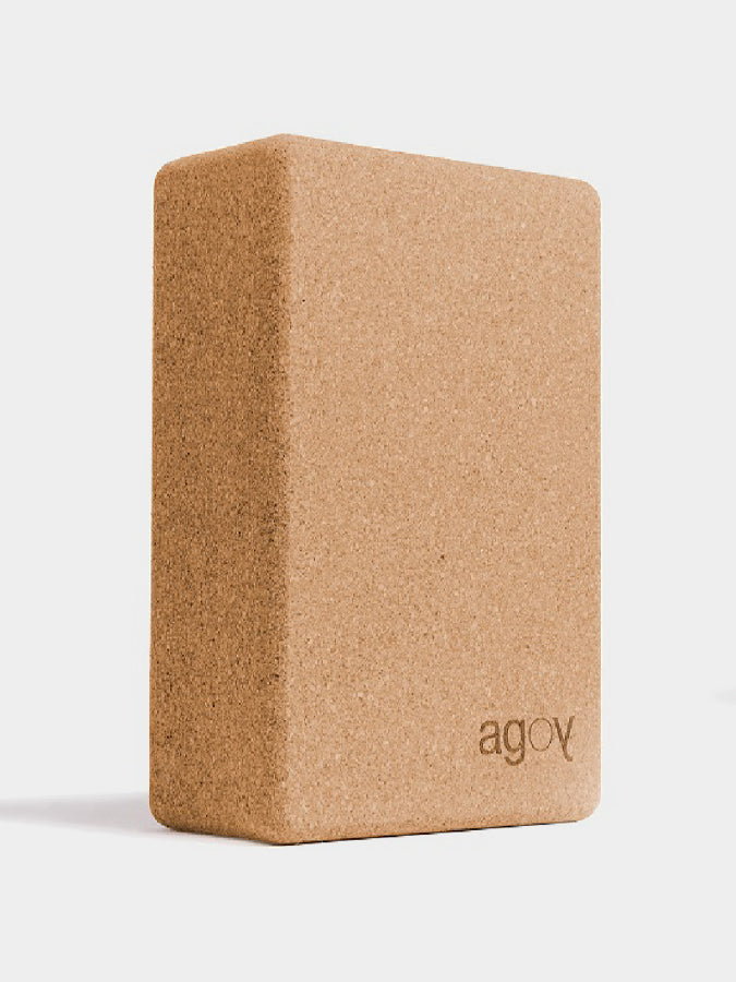 Premium Agoy Large Cork Yoga Block for Stability & Support - Ideal for Yoga, Pilates & Fitness Training at Home or Studio