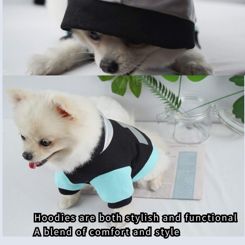 FarJing Reflective Dog Hoodie - Soft & Warm Pet Hooded Sweater with Hat for Small to Medium Dogs | Perfect for Night Walks, Outdoor Adventures & Cold Weather Protection