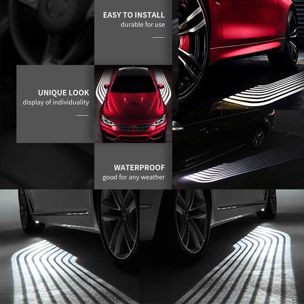 Universal Car Door Welcome Lights - LED Angel Wings Projector, Neon Ground Effect Lights for Cars, Side Door Step Courtesy Floor Illumination - Perfect for Nighttime Safety & Custom Car Aesthetics
