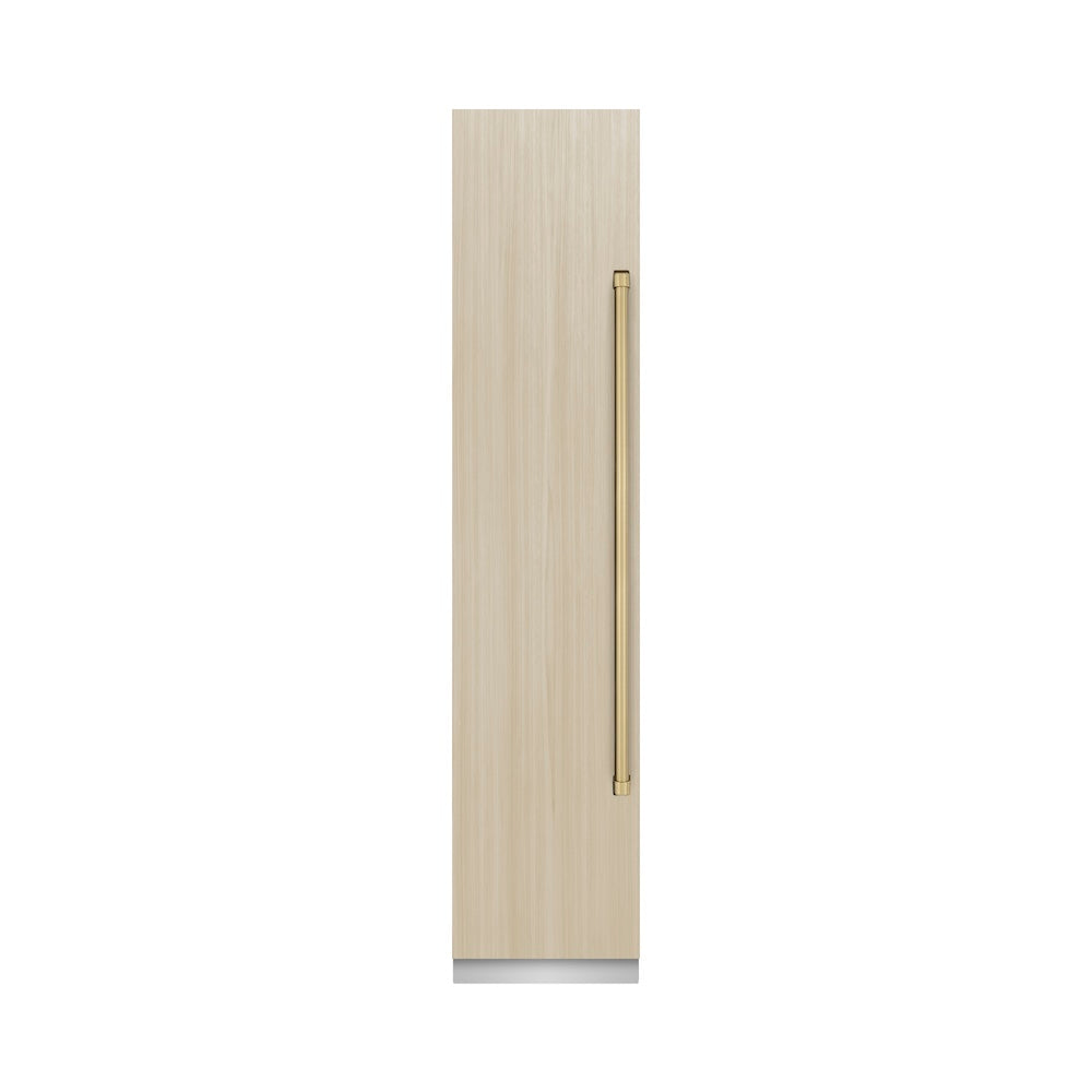 ZLINE Autograph Edition 18 Inch 8.6 cu ft Panel Ready Left Hinge Column Freezer - Graphite Gray Interior with Champagne Bronze Accents (RBCFVLZ 18 CB) - Perfect for Home Kitchens, Restaurants, and Commercial Use