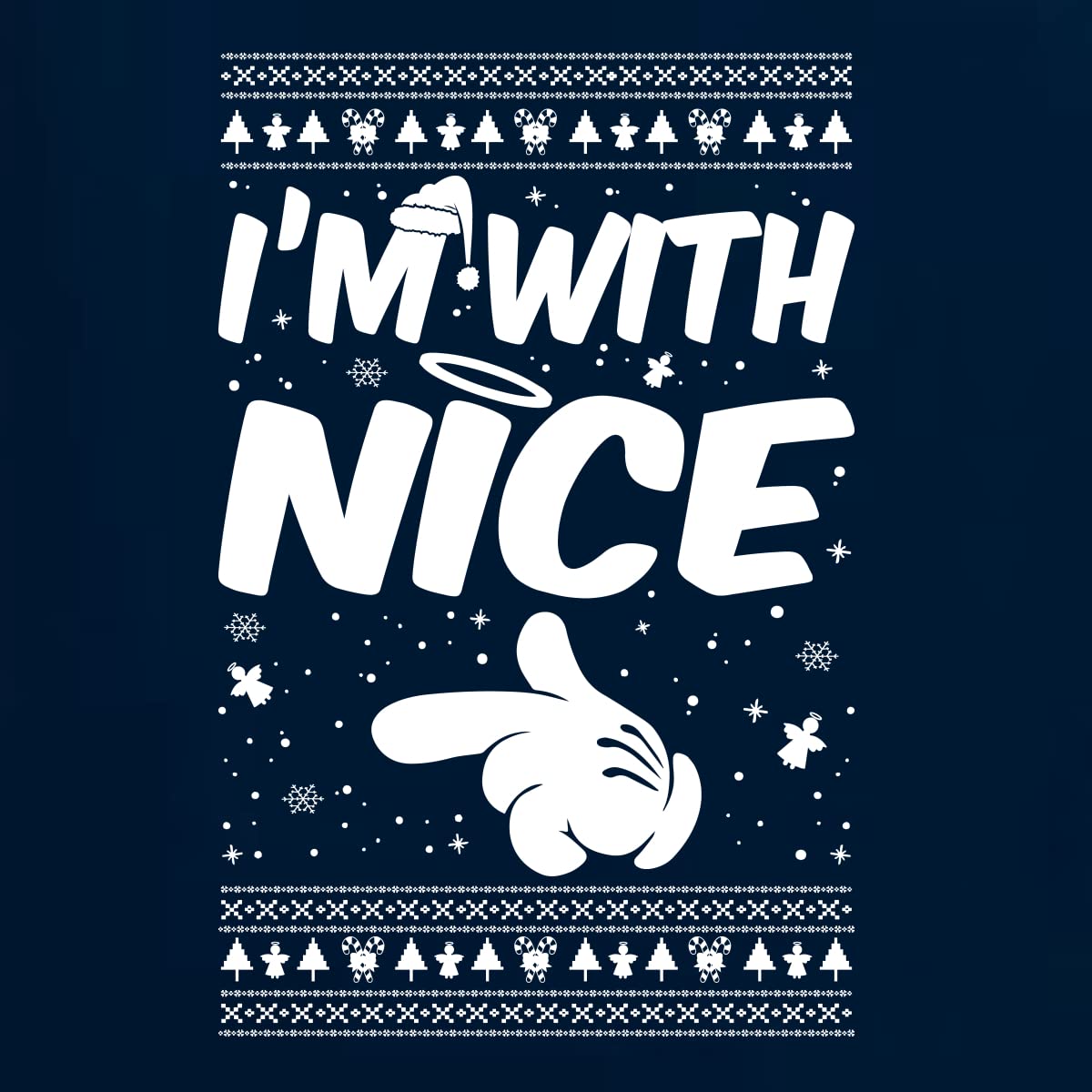 Wild Bobby 'I'm with Nice' Ugly Christmas Sweater Graphic Tank Top for Men - Perfect for Holiday Parties & Festive Gatherings